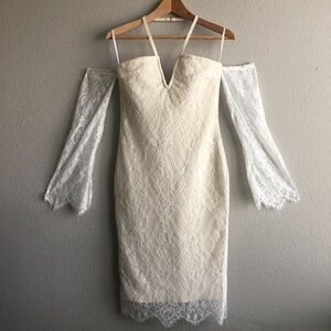 formal lace city hall wedding dress size small
